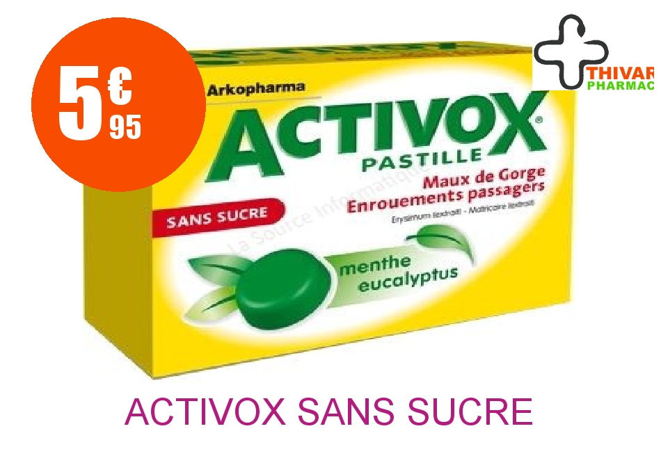 Achetez ACTIVOX sans sucre Pastille menthe eucalyptus Boîte de 24