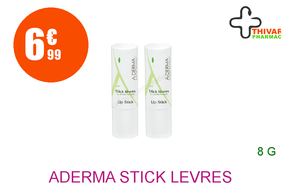 Achetez ADERMA Stick lèvres Lait d'avoine Rhealba 2 Etuis de 4g