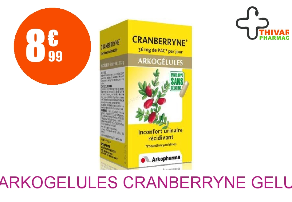 Achetez ARKOGELULES Cranberryne Gélule Flacon de 45