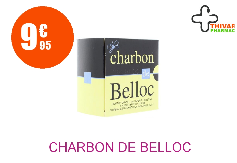 Achetez CHARBON DE BELLOC 125 mg Capsule molle Boîte de 60
