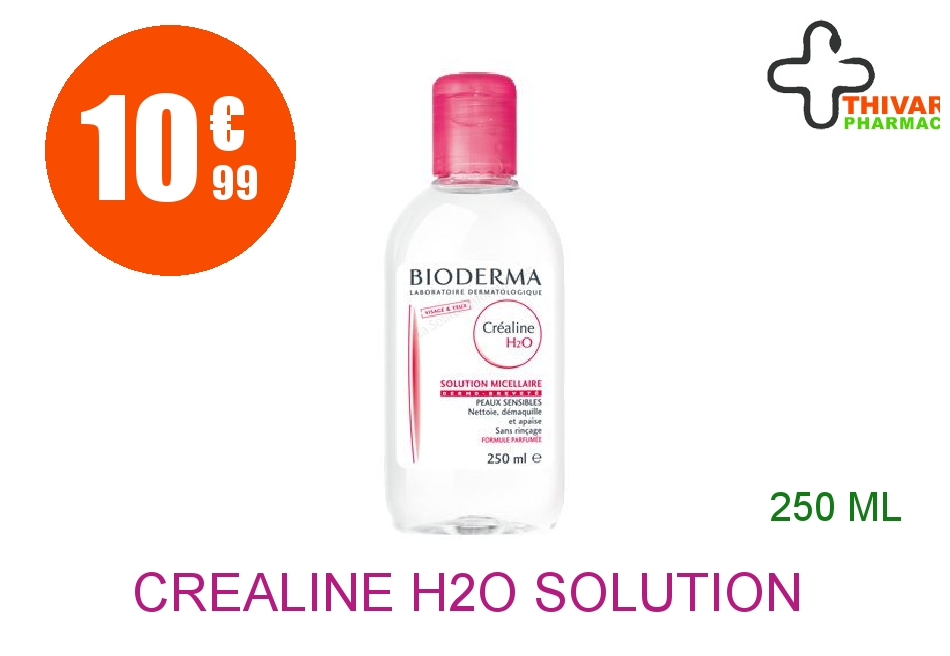 Achetez CREALINE H2O Solution micellaire nettoyante apaisante sans parfum Flacon de 250ml