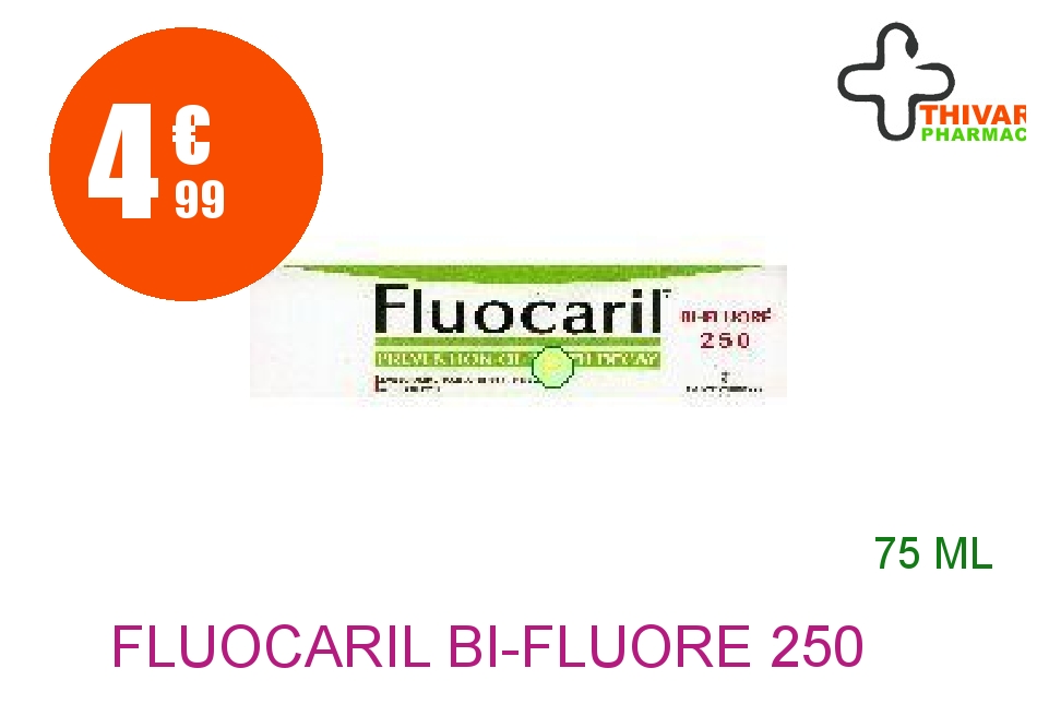 Achetez FLUOCARIL bi-fluoré 250 mg Pâte dentifrice menthe Tube de 75ml