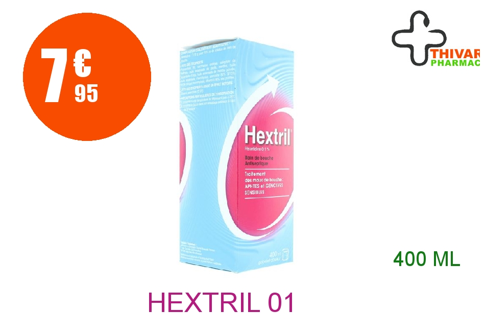 Achetez HEXTRIL 0,1 % Bain bouche Flacon de 400ml