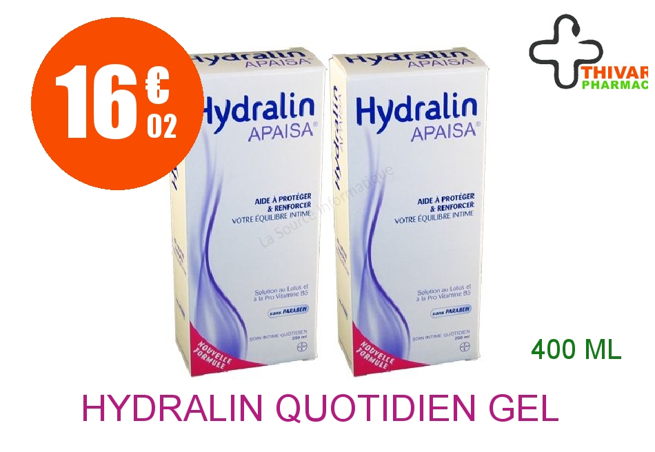 Achetez HYDRALIN QUOTIDIEN Gel lavant usage intime 2 Flacon de 200ml -20%