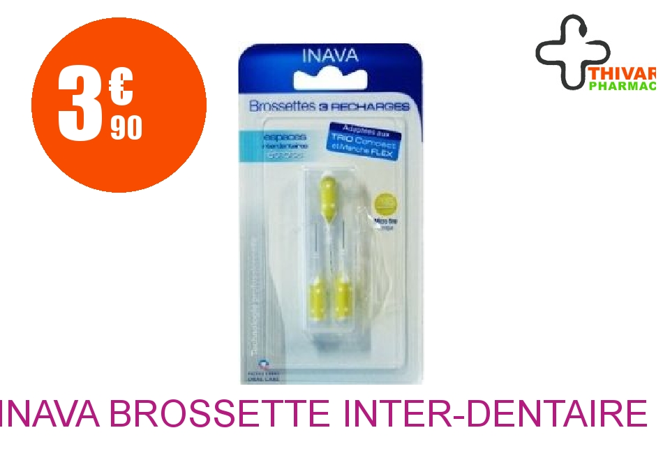 Achetez INAVA Brossette inter-dentaire Jaune étroit Recharge de 3
