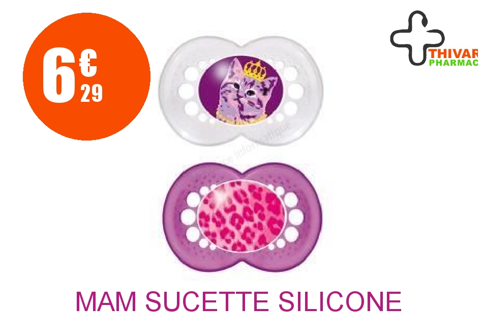 Achetez MAM Sucette silicone 18 Mois+ animaux Boîte de 2+boite stérilisation