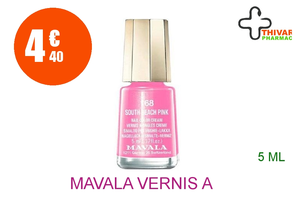 Achetez MAVALA Vernis à ongles south beach pink mini Flacon de 5ml