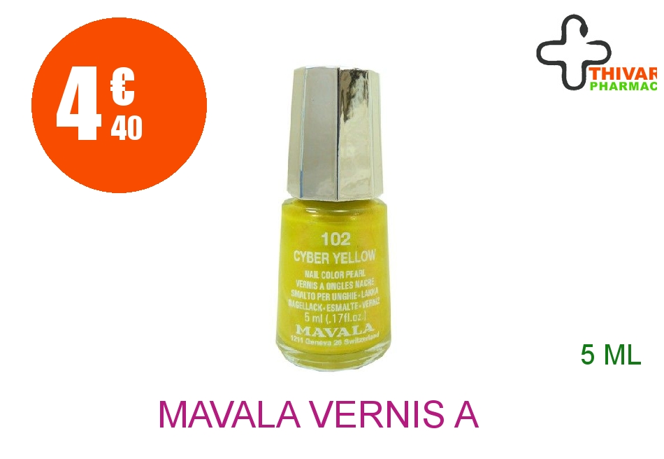 Achetez MAVALA Vernis à ongles cyber yellow mini Flacon de 5ml