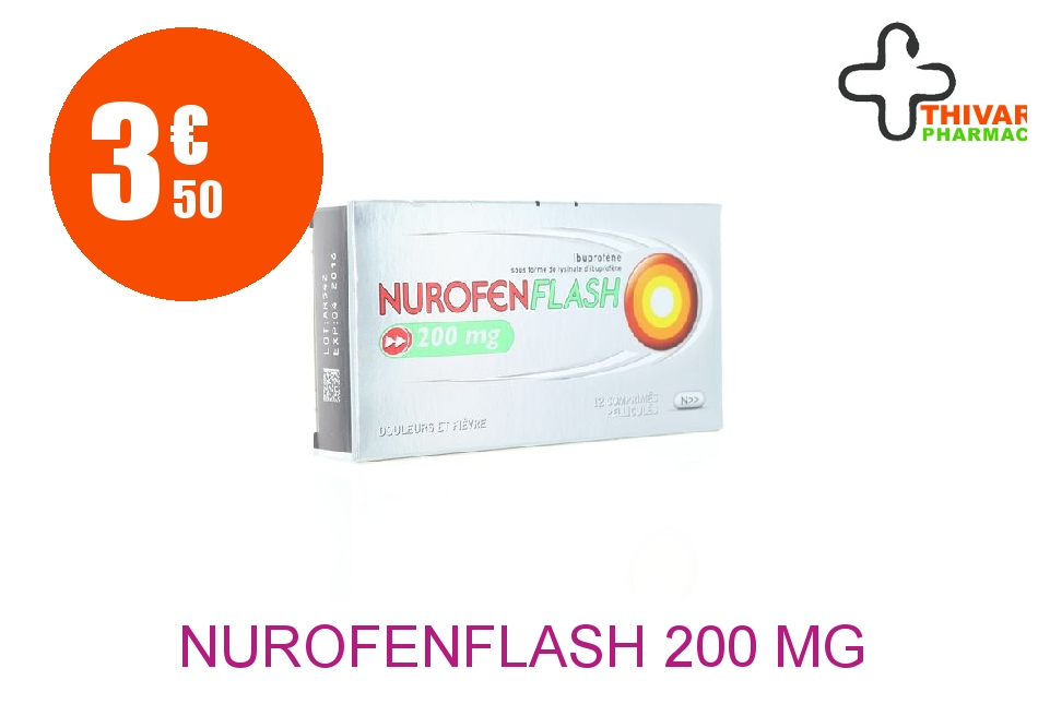 Achetez NUROFENFLASH 200 mg Comprimé Pelliculé Plaquette de 12