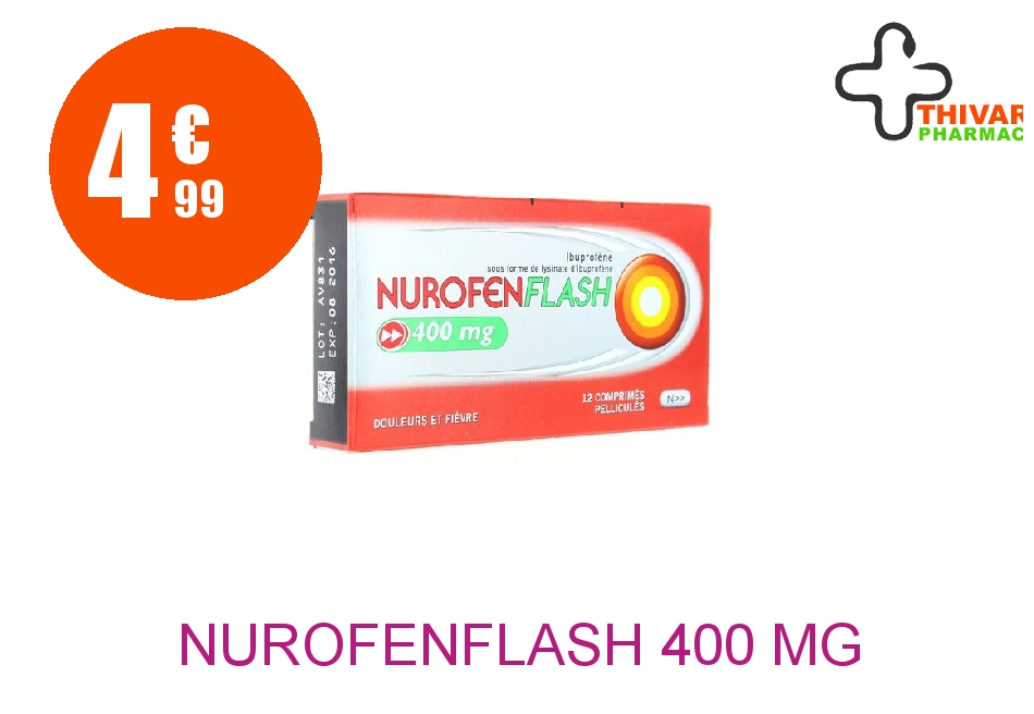 Achetez NUROFENFLASH 400 mg Comprimé Pelliculé Plaquette de 12