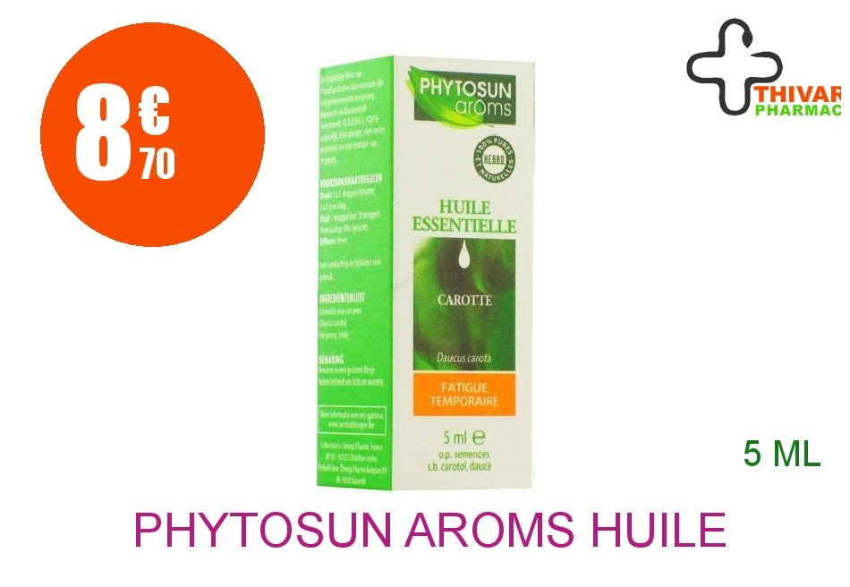 Achetez PHYTOSUN AROMS Huile essentielle Carotte Flacon de 5ml