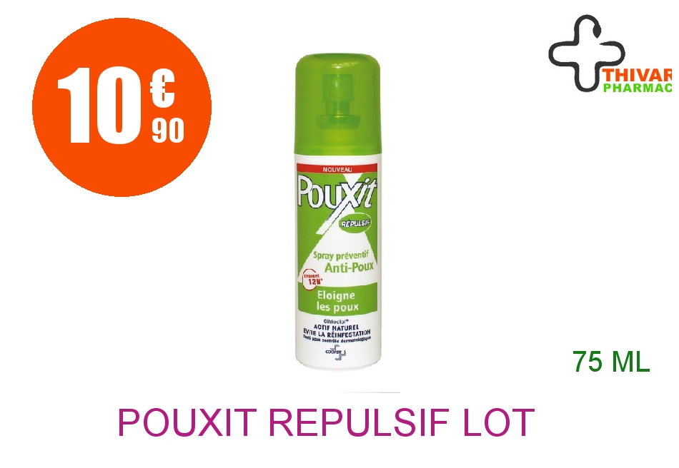 Achetez POUXIT REPULSIF Lot antipoux Spray de 75ml