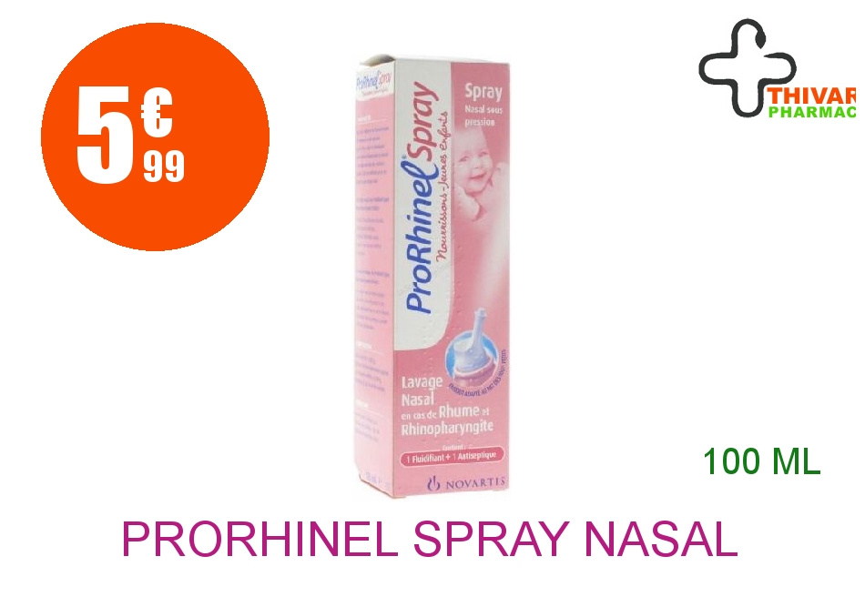 Achetez PRORHINEL Spray nasal nourrisson jeune enfant Flacon de 100ml