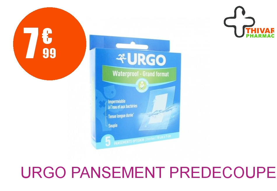 Achetez URGO Pansement prédécoupé waterproof grand format Boîte de 5